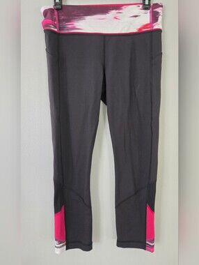 Lululemon Pace Rival Crop Leggings Womens Size 6 Black Pull On Stretch Pants